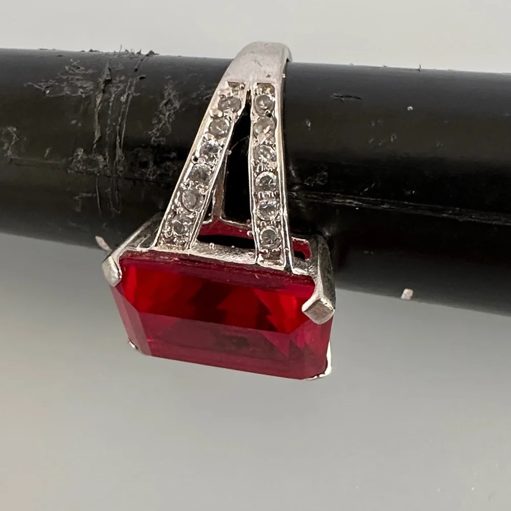Radiant Red Gemstone Women's Ring